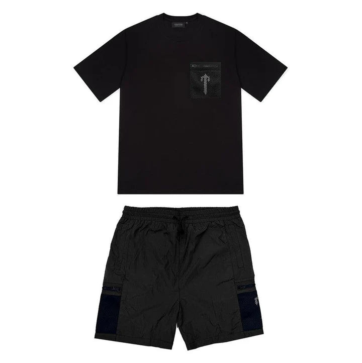 Trapstar Irongate Mesh Pocket Short Set - Black/White